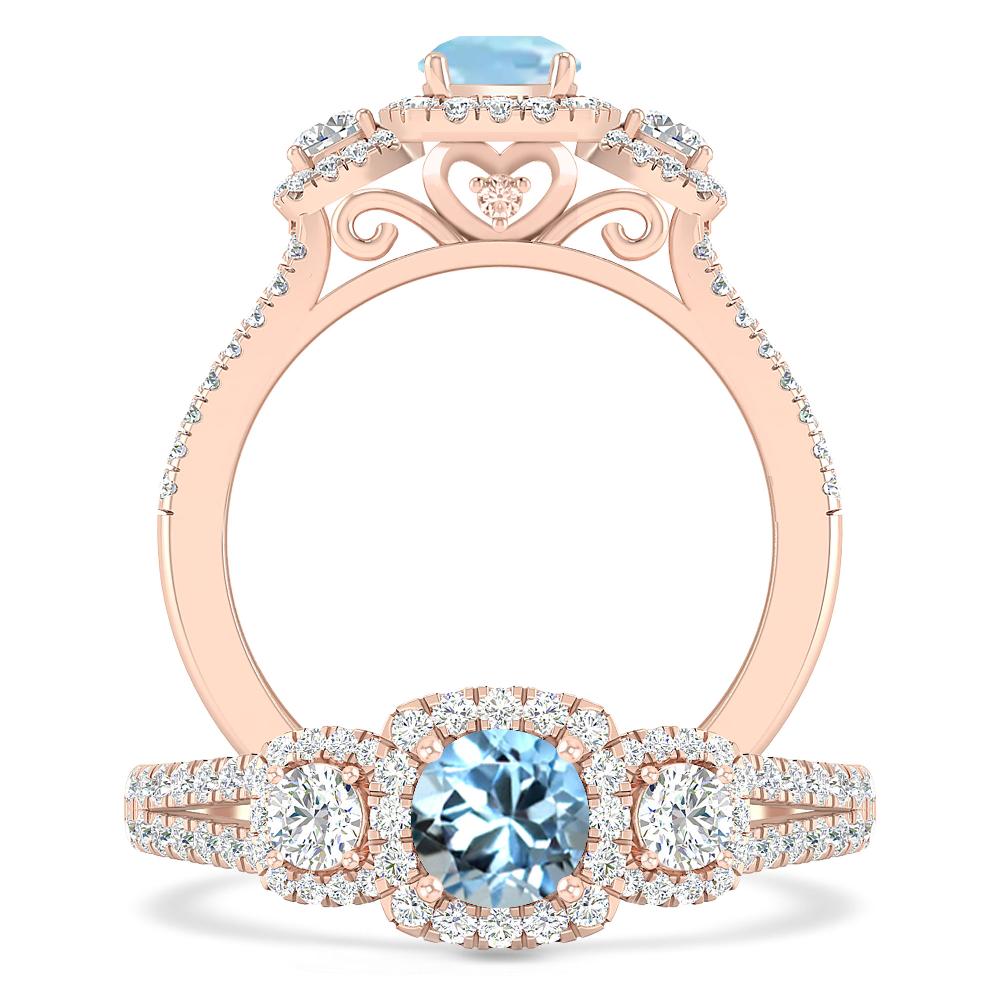 Rose Gold - Aquamarine