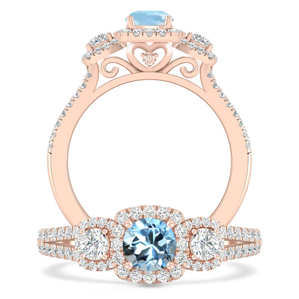 Rose Gold - Aquamarine