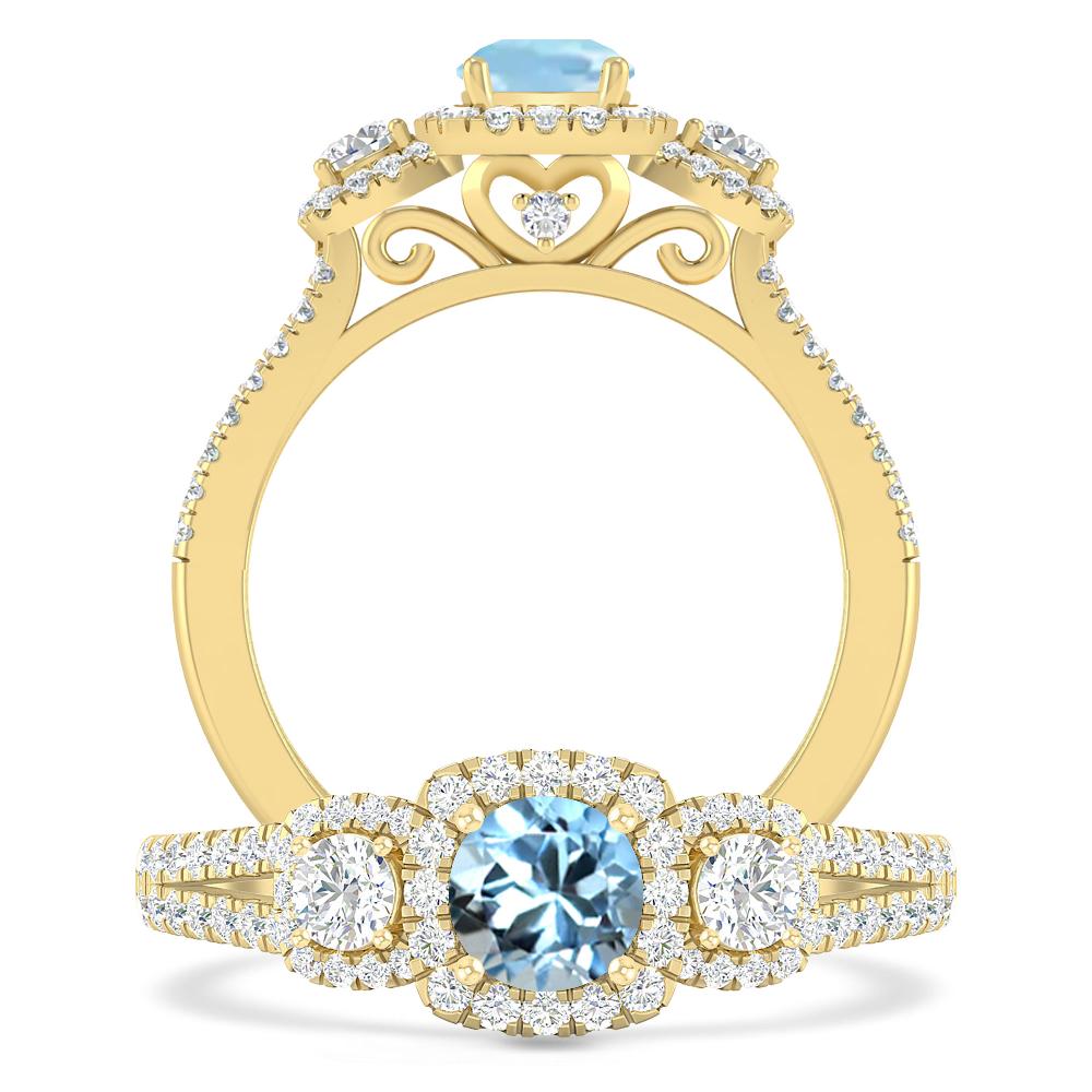 Yellow Gold - Aquamarine