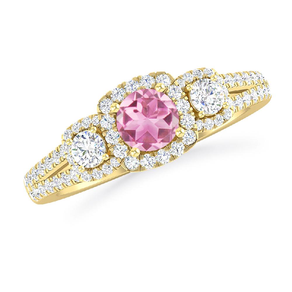 Yellow Gold - Pink Tourmaline