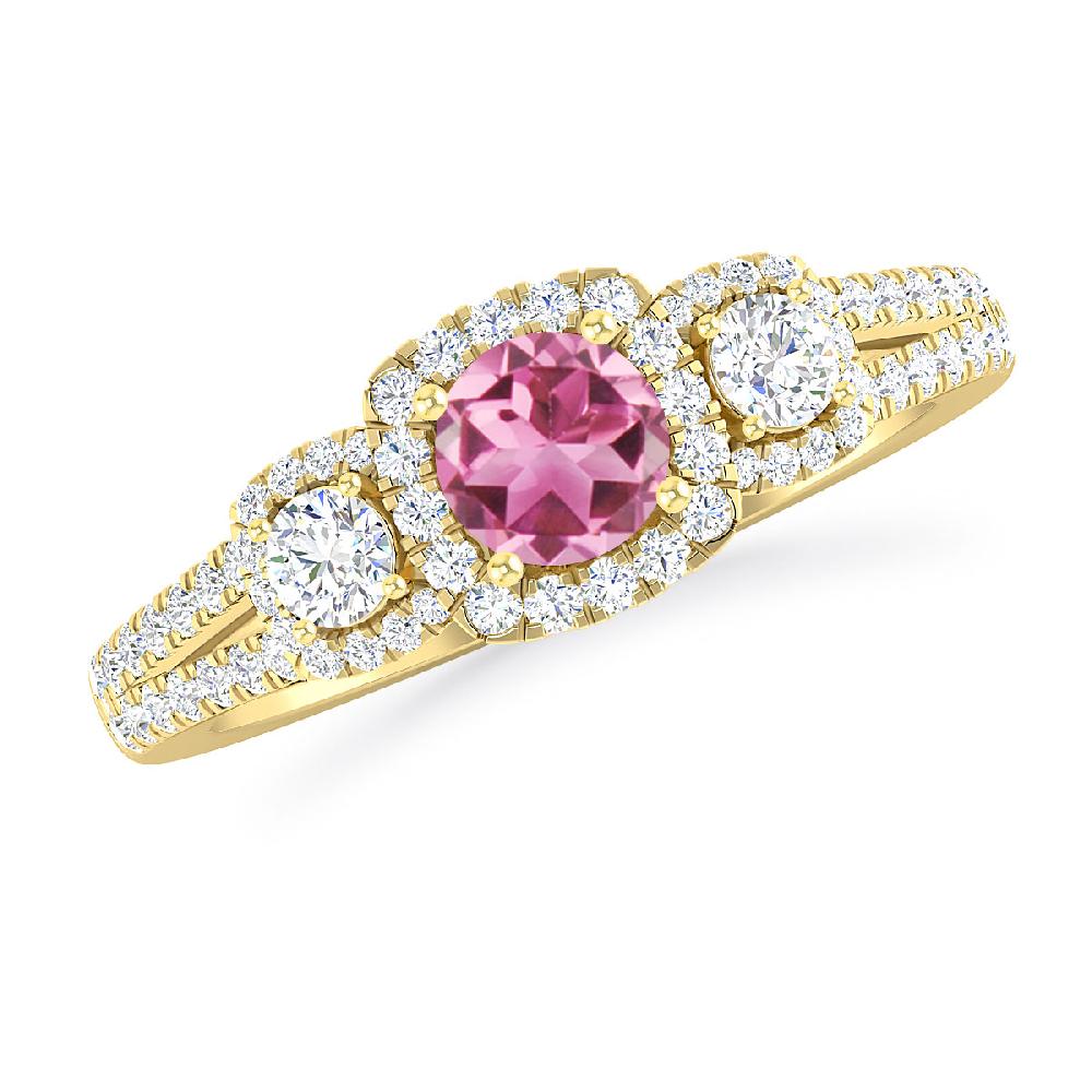 Yellow Gold - Pink Tourmaline