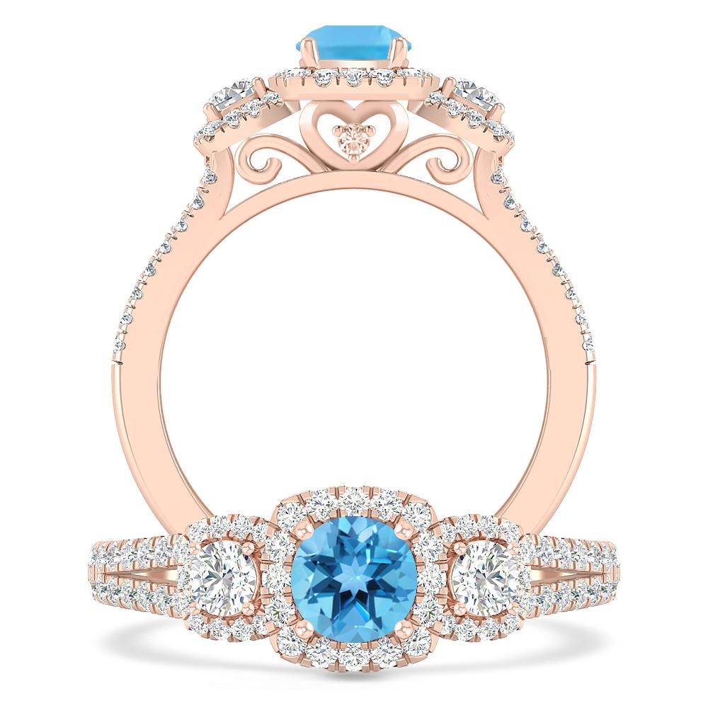 Rose Gold - Blue Topaz