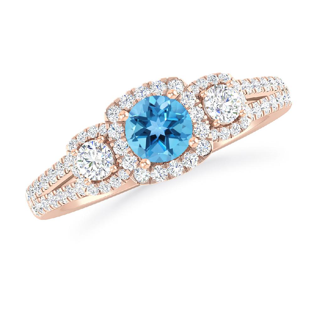 Rose Gold - Blue Topaz