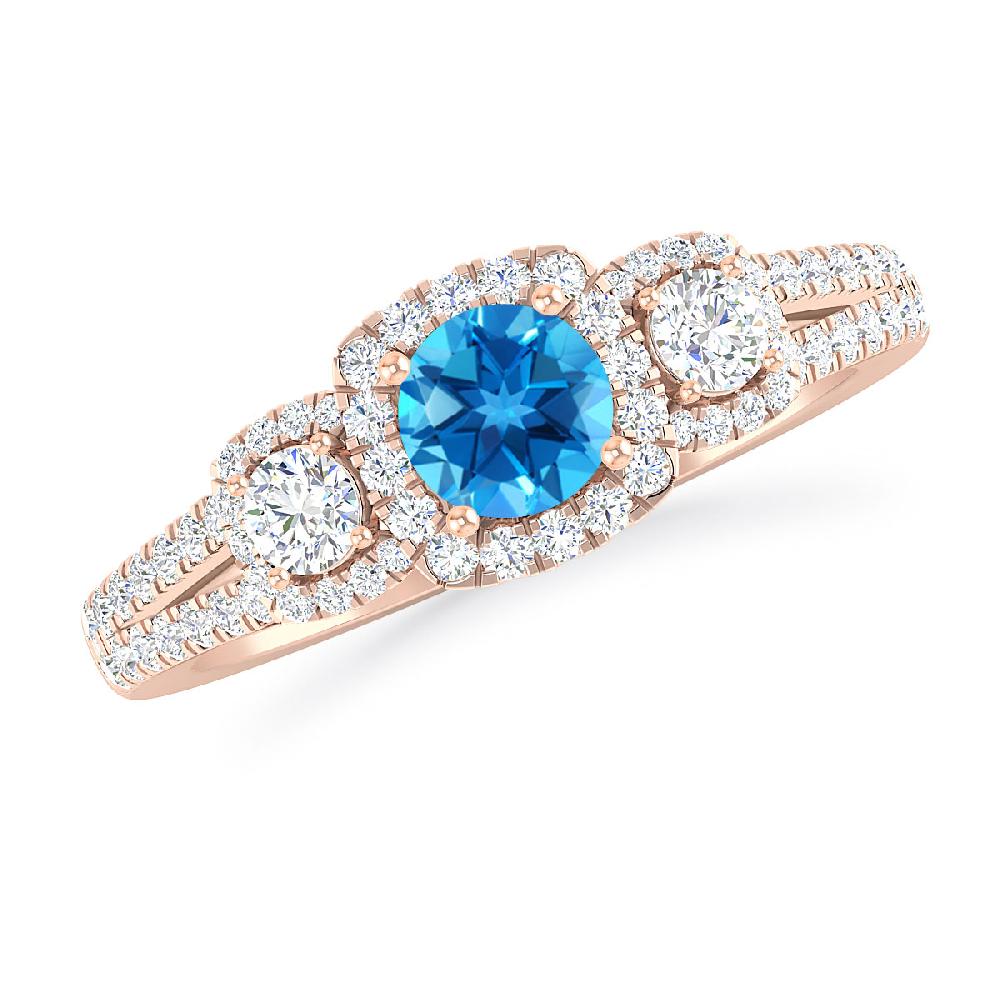 Rose Gold - Blue Topaz