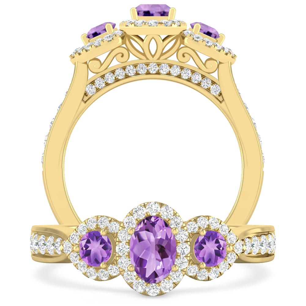 Yellow Gold - Amethyst