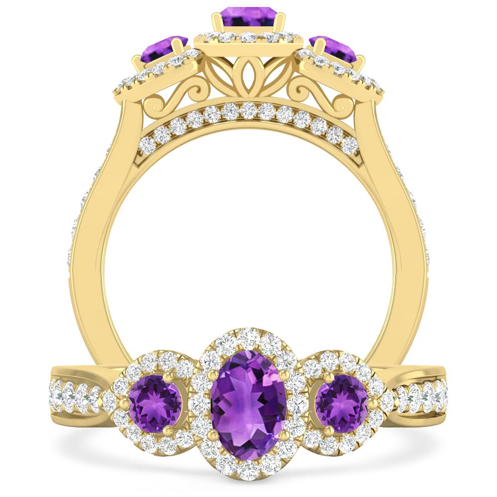 Yellow Gold - Amethyst