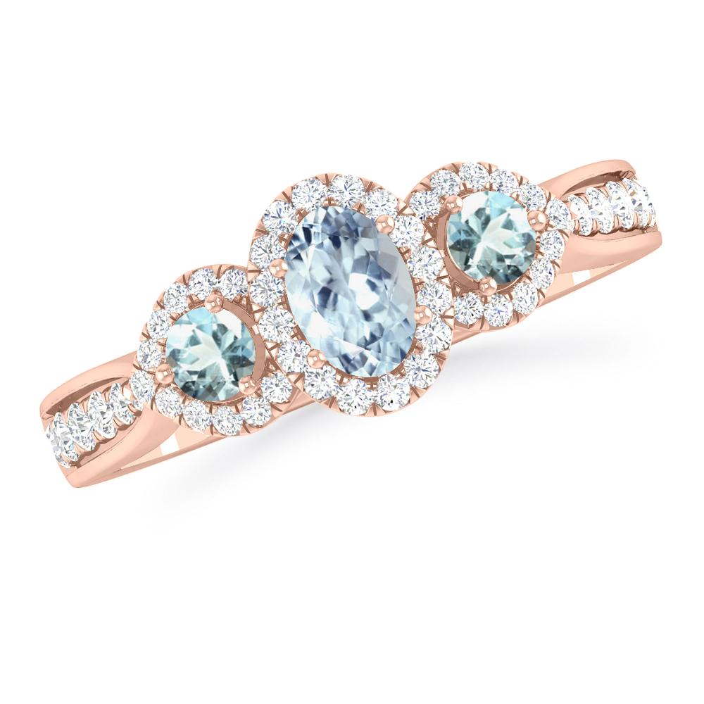 Rose Gold - Aquamarine