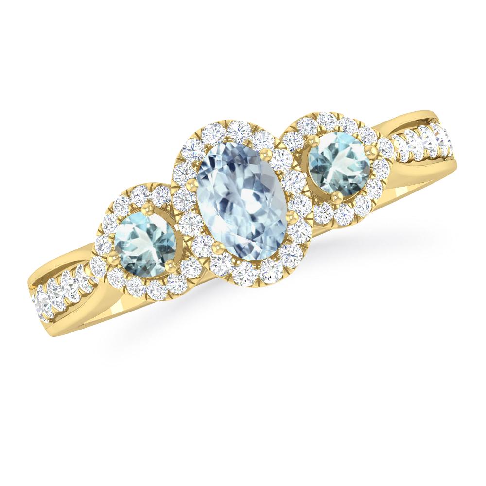 Yellow Gold - Aquamarine