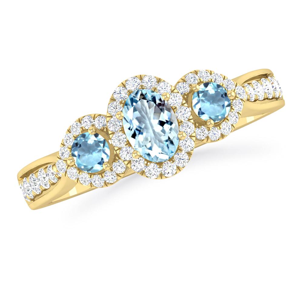 Yellow Gold - Aquamarine