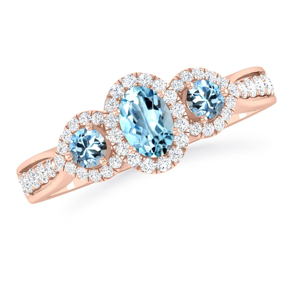 Rose Gold - Aquamarine