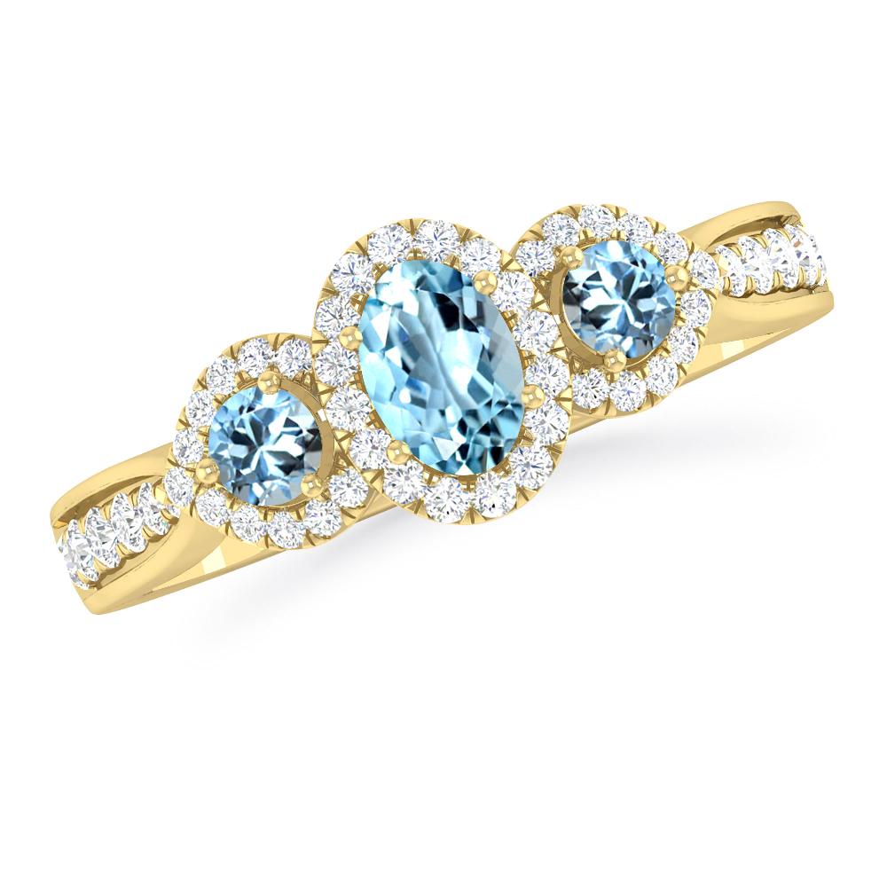 Yellow Gold - Aquamarine