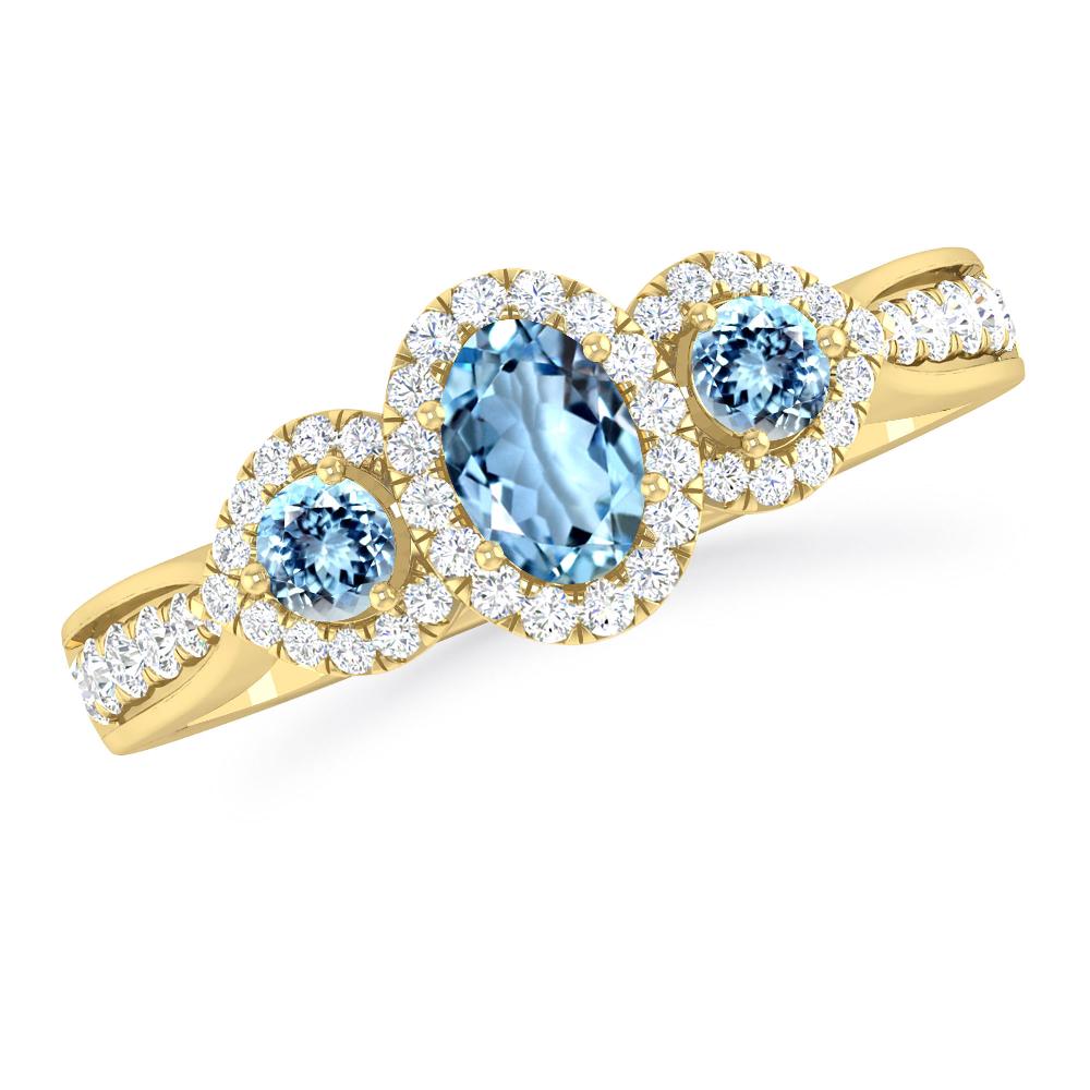 Yellow Gold - Aquamarine