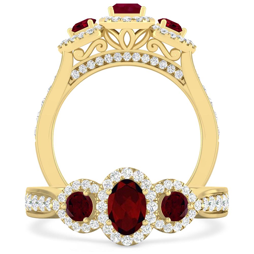 Yellow Gold - Garnet