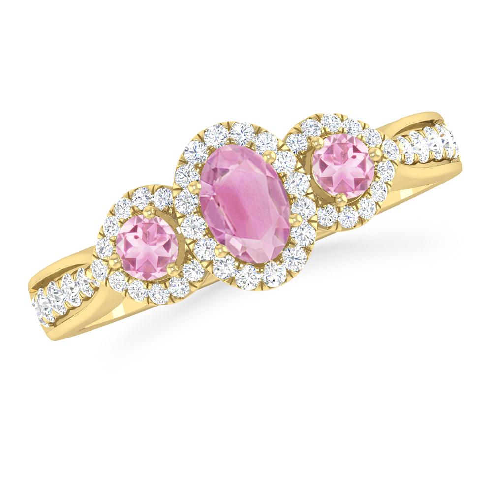 Yellow Gold - Pink Tourmaline