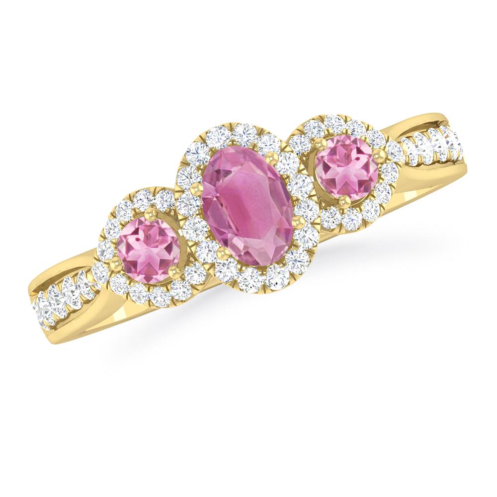 Yellow Gold - Pink Tourmaline