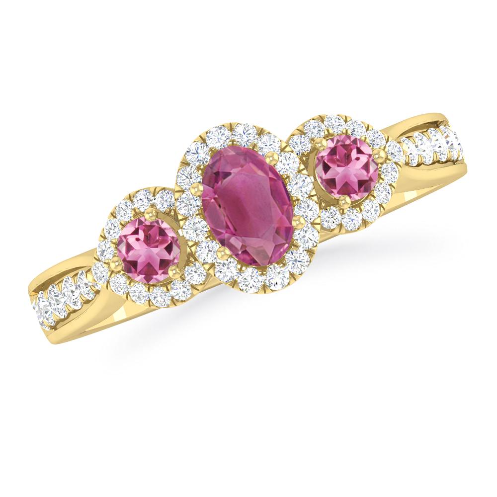 Yellow Gold - Pink Tourmaline