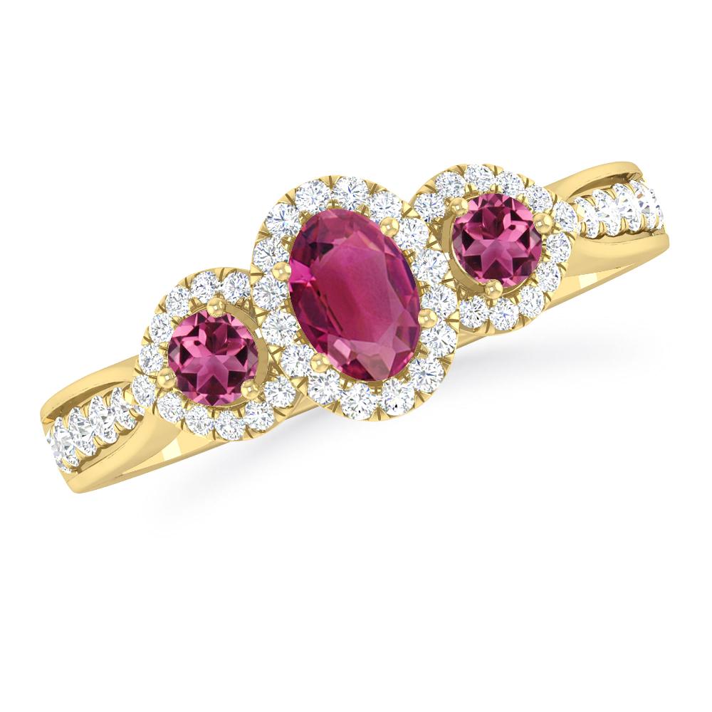 Yellow Gold - Pink Tourmaline