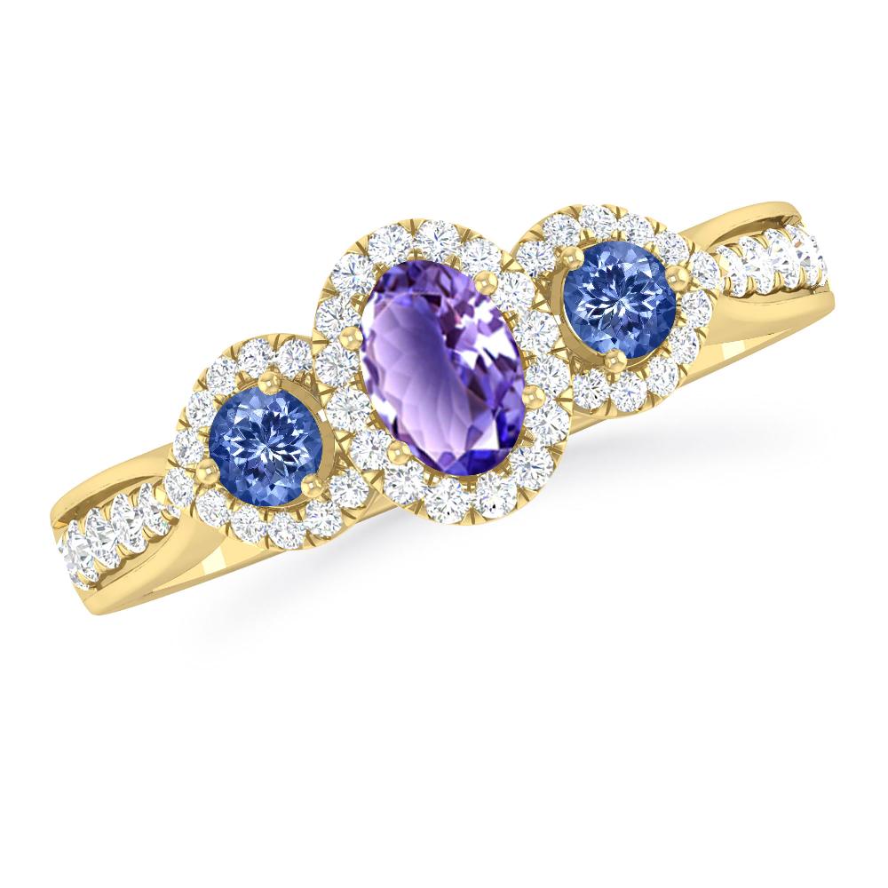 Yellow Gold - Tanzanite