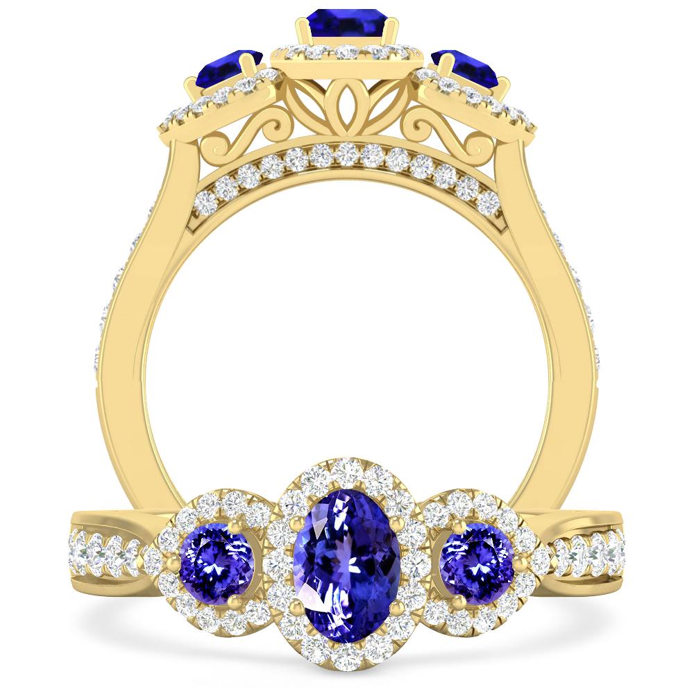 Yellow Gold - Tanzanite