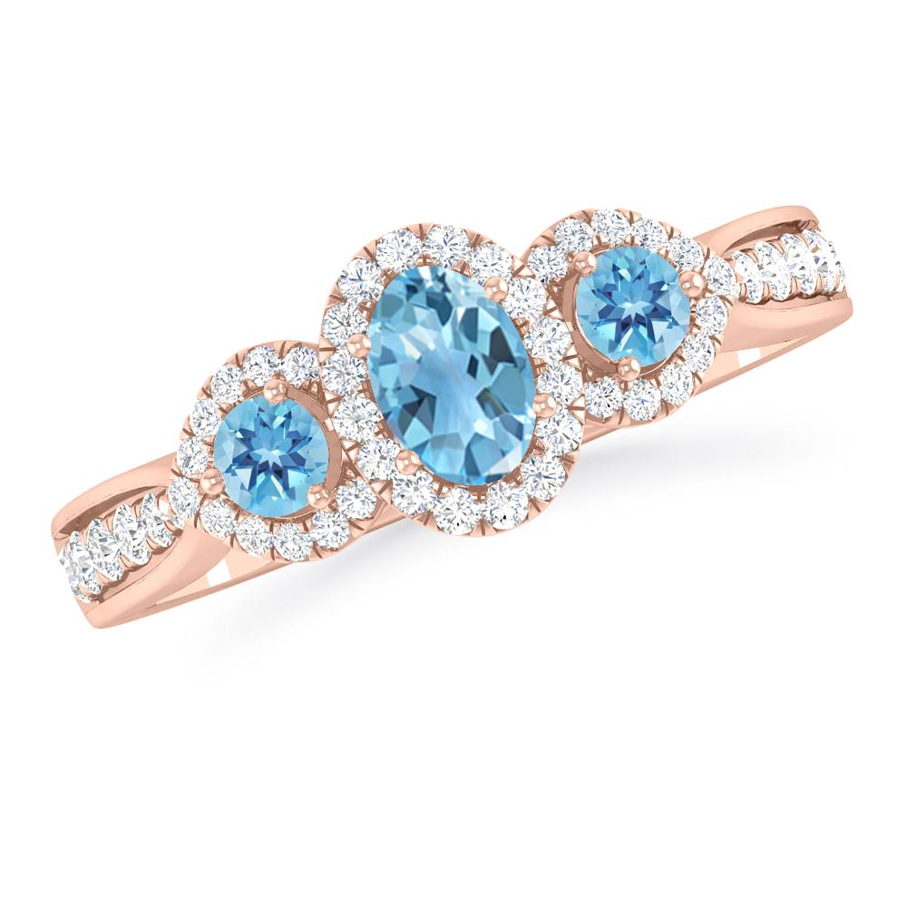 Rose Gold - Blue Topaz