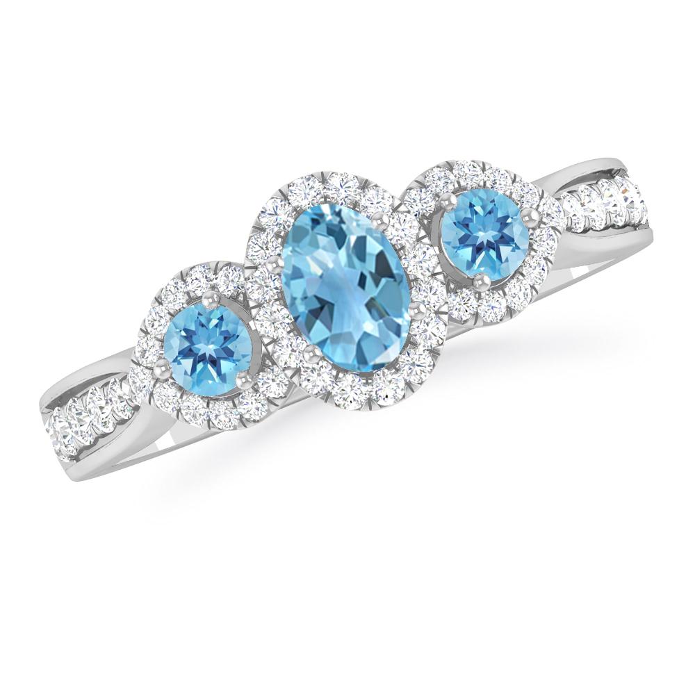 White Gold - Blue Topaz