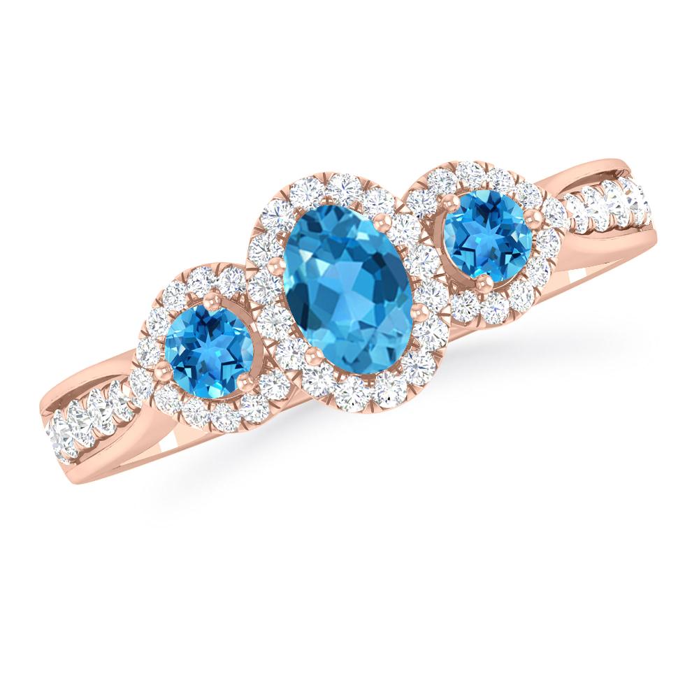 Rose Gold - Blue Topaz