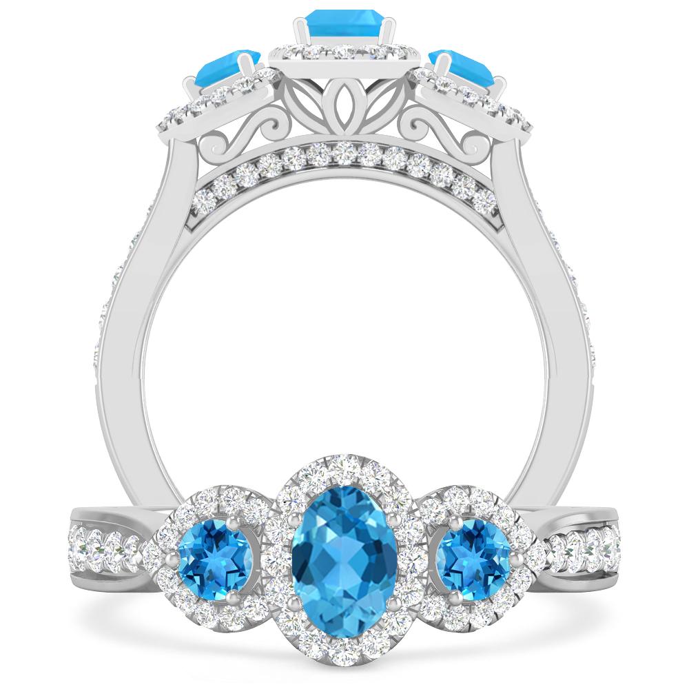 White Gold - Blue Topaz