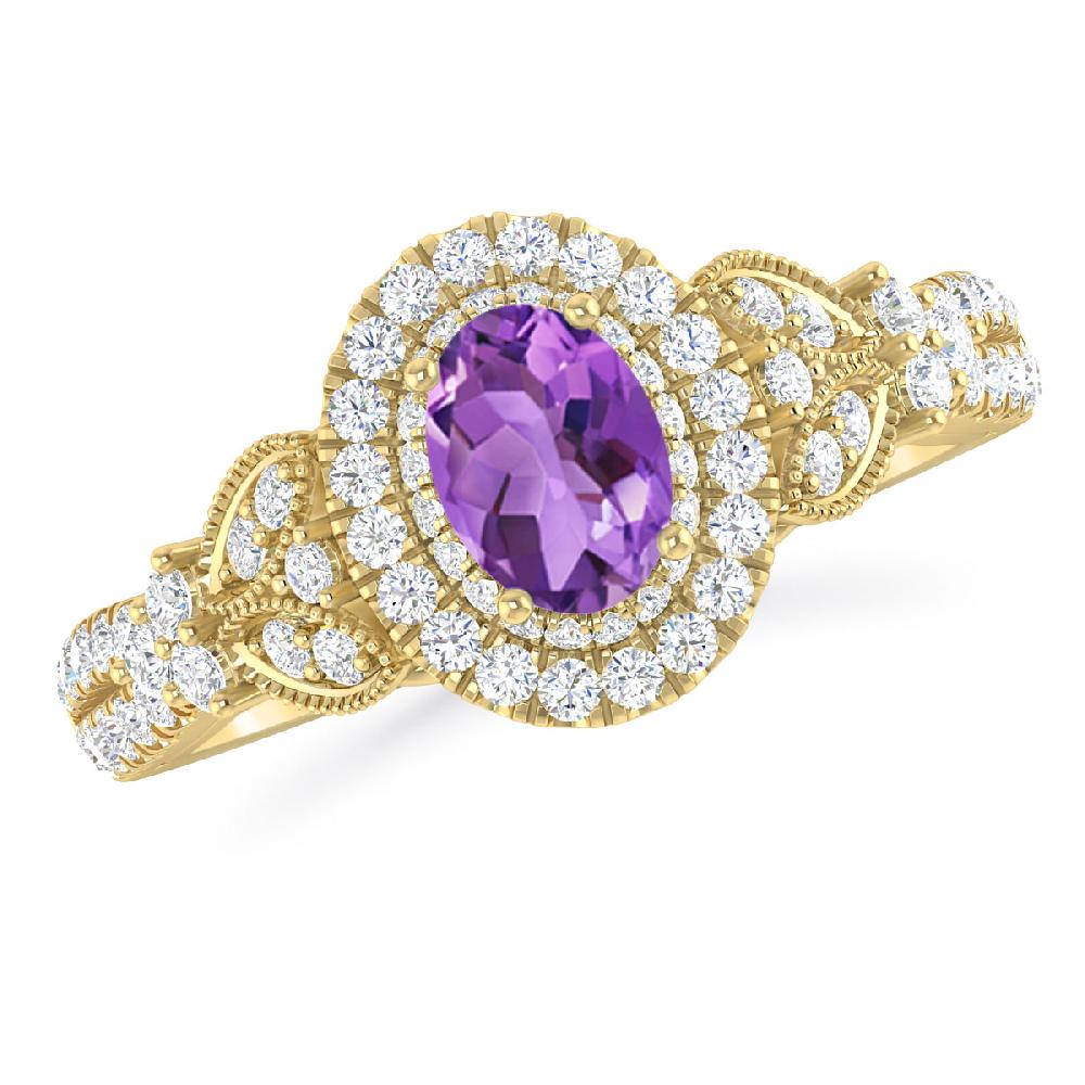Yellow Gold - Amethyst