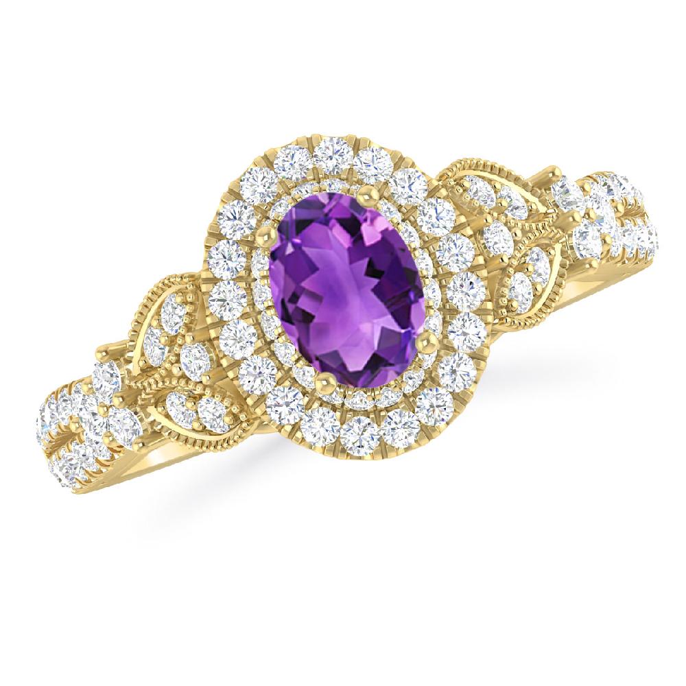 Yellow Gold - Amethyst