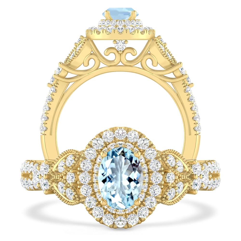 Yellow Gold - Aquamarine