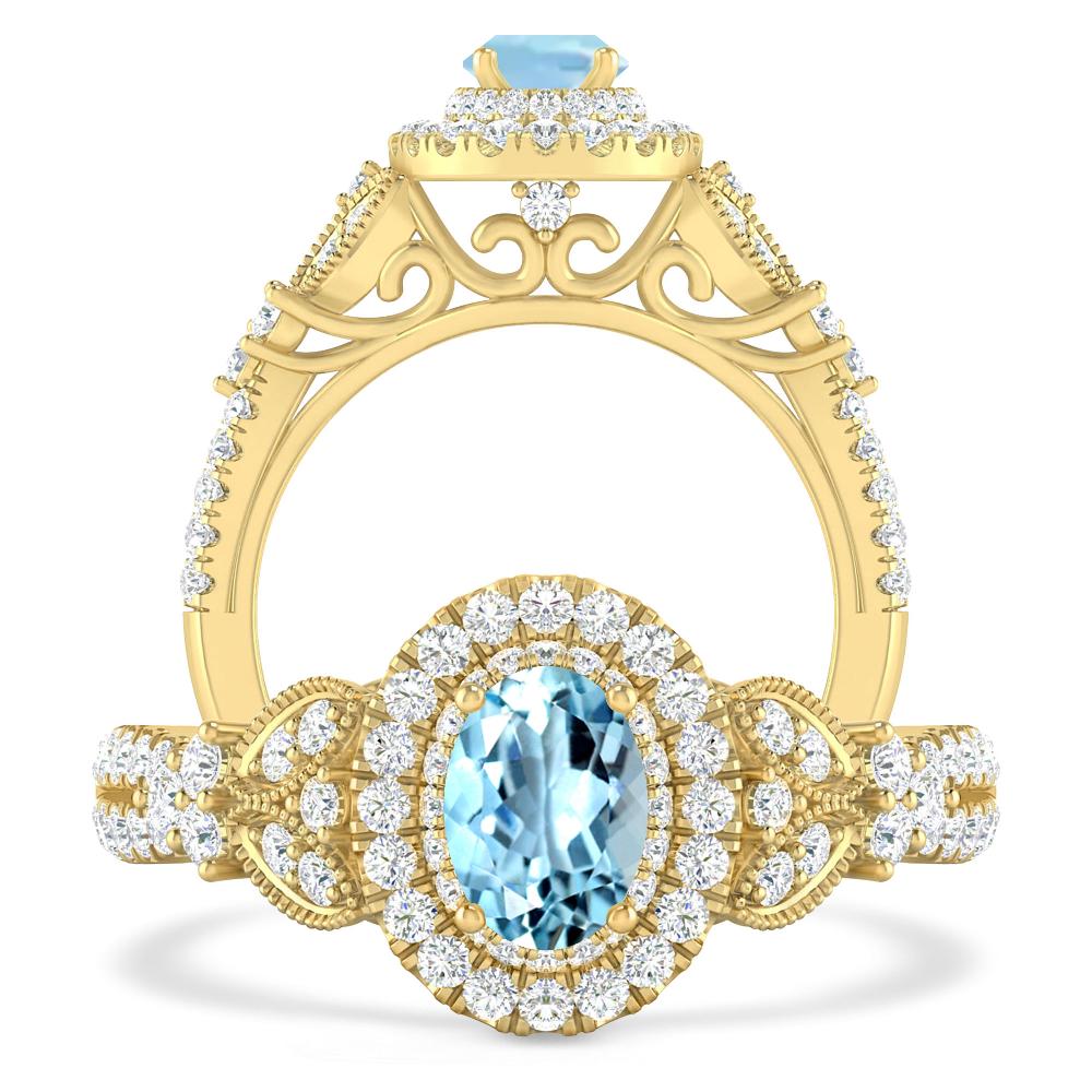 Yellow Gold - Aquamarine