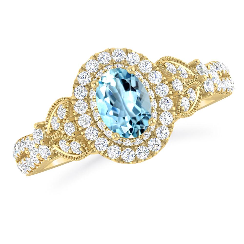 Yellow Gold - Aquamarine
