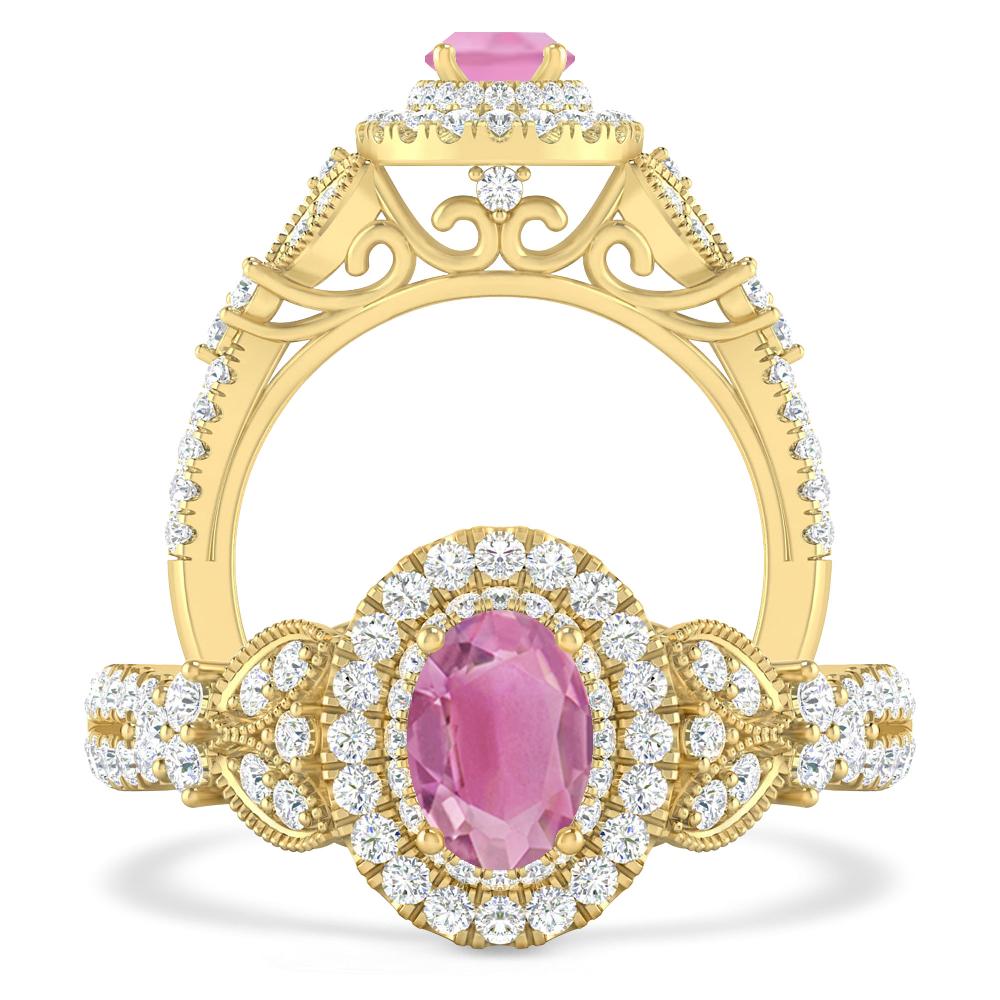 Yellow Gold - Pink Tourmaline