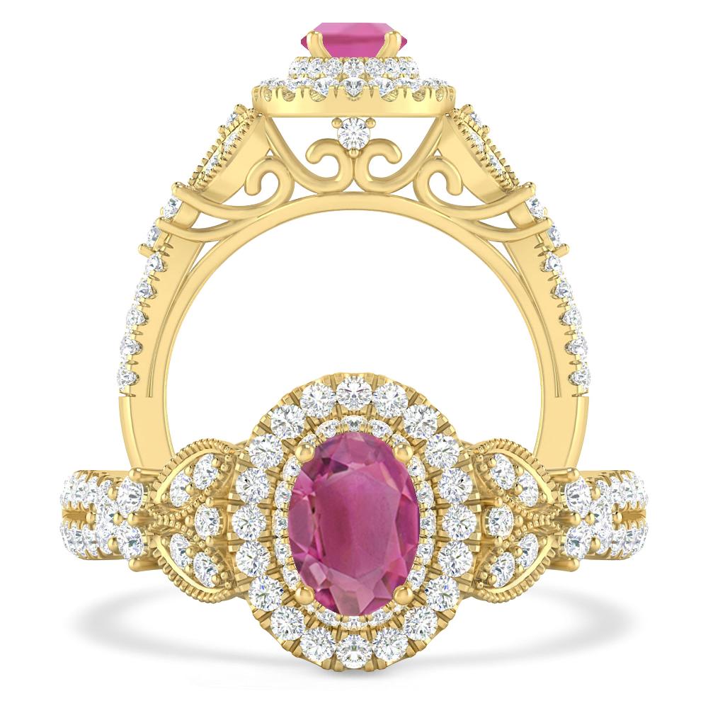 Yellow Gold - Pink Tourmaline