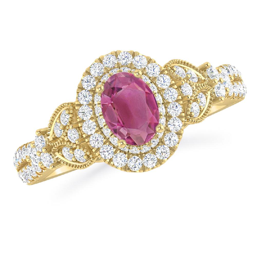 Yellow Gold - Pink Tourmaline