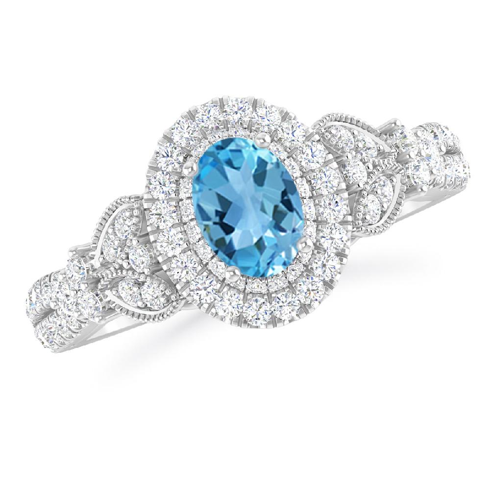 White Gold - Blue Topaz