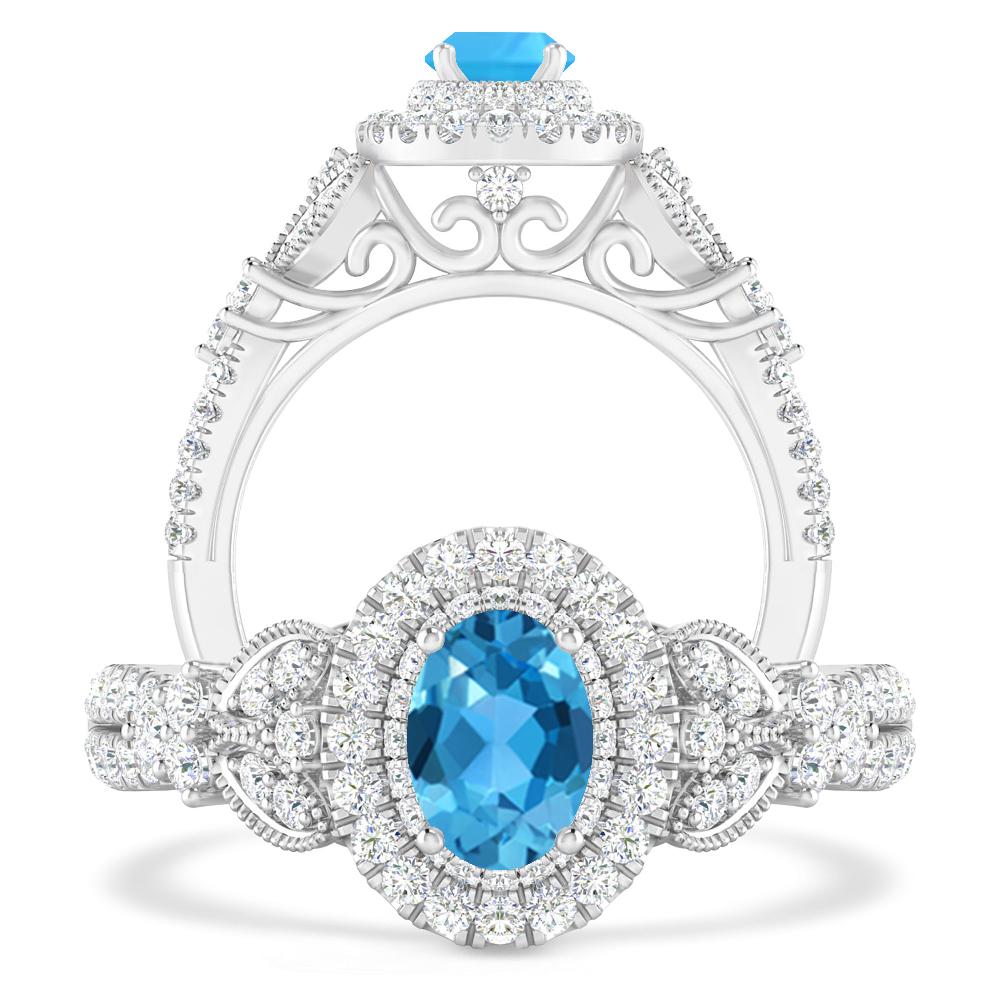 White Gold - Blue Topaz