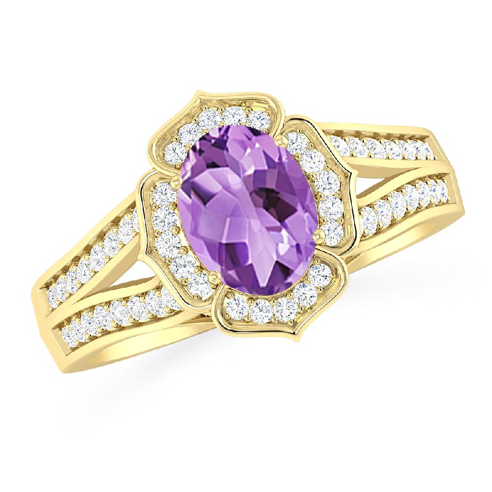 Yellow Gold - Amethyst