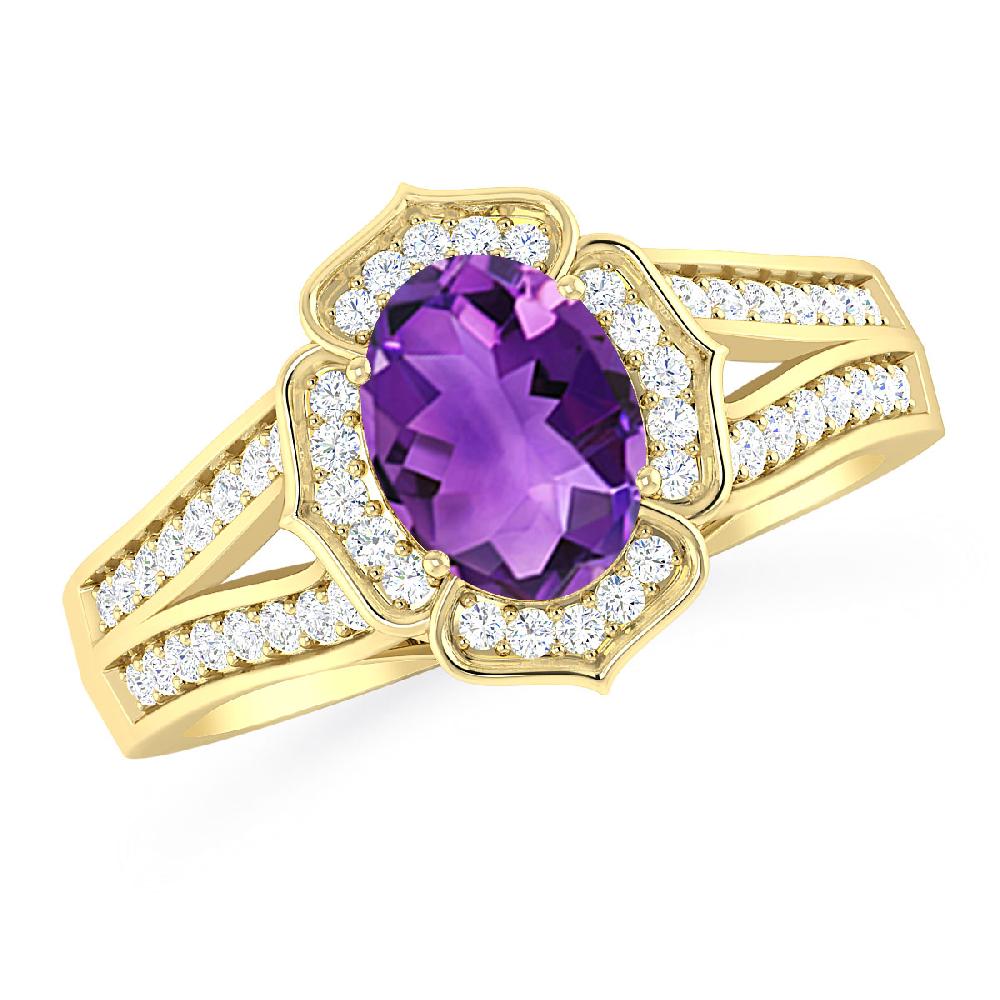 Yellow Gold - Amethyst