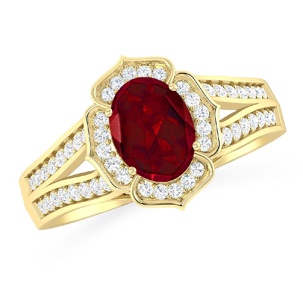 Yellow Gold - Garnet