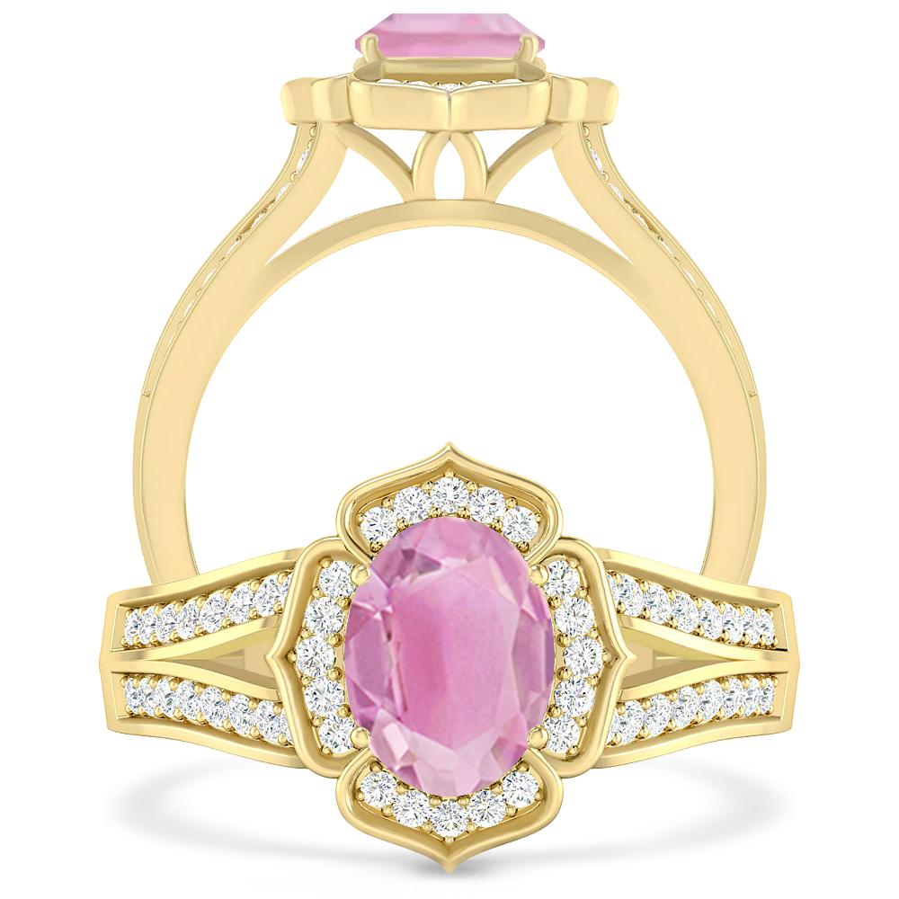 Yellow Gold - Pink Tourmaline