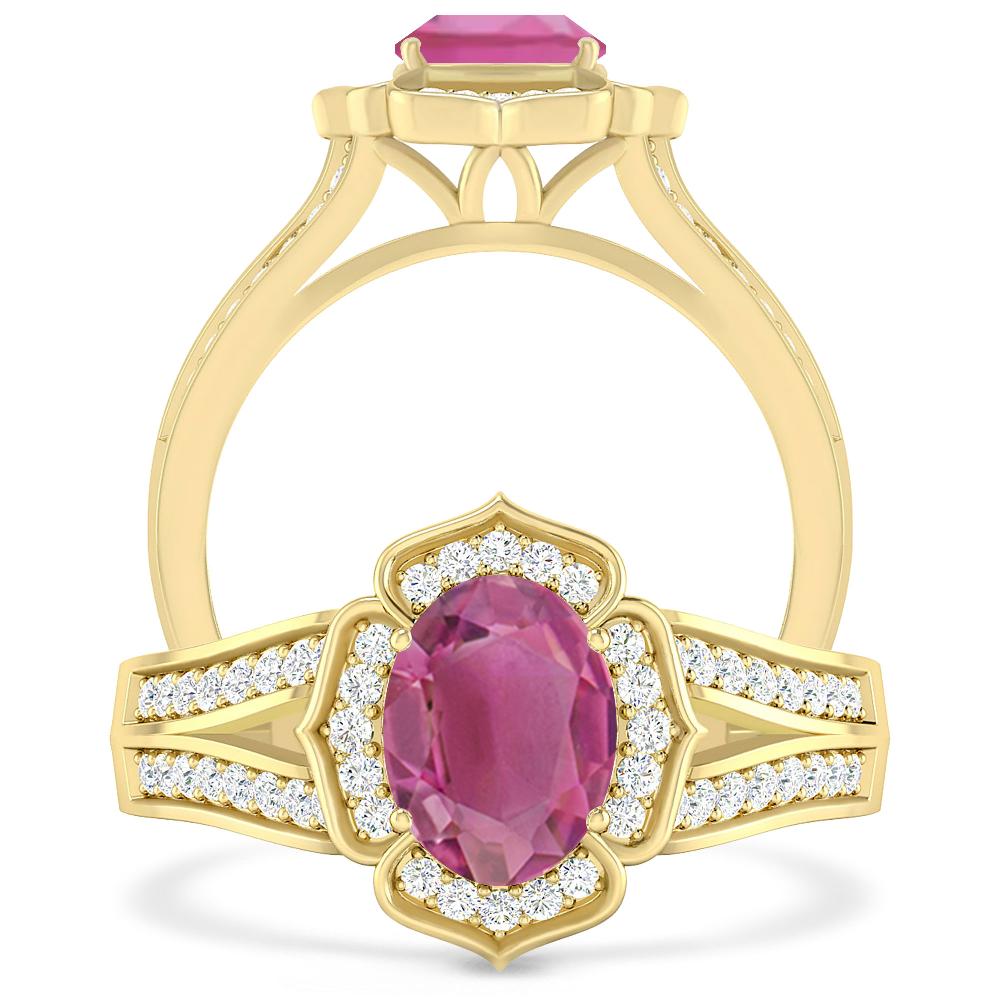 Yellow Gold - Pink Tourmaline