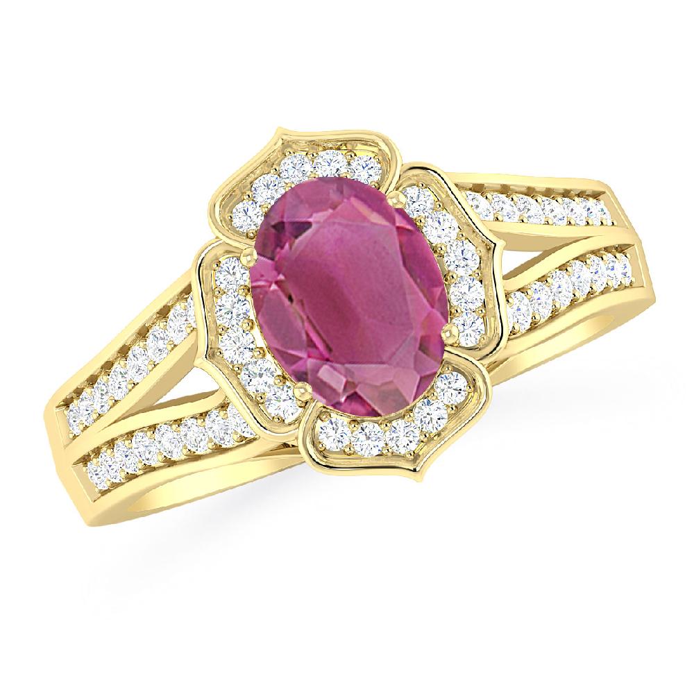 Yellow Gold - Pink Tourmaline