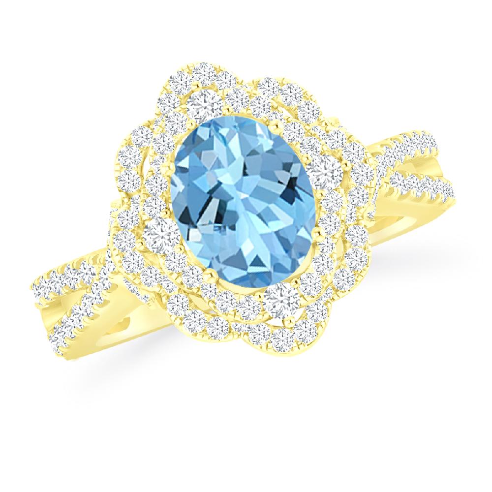 Yellow Gold - Aquamarine