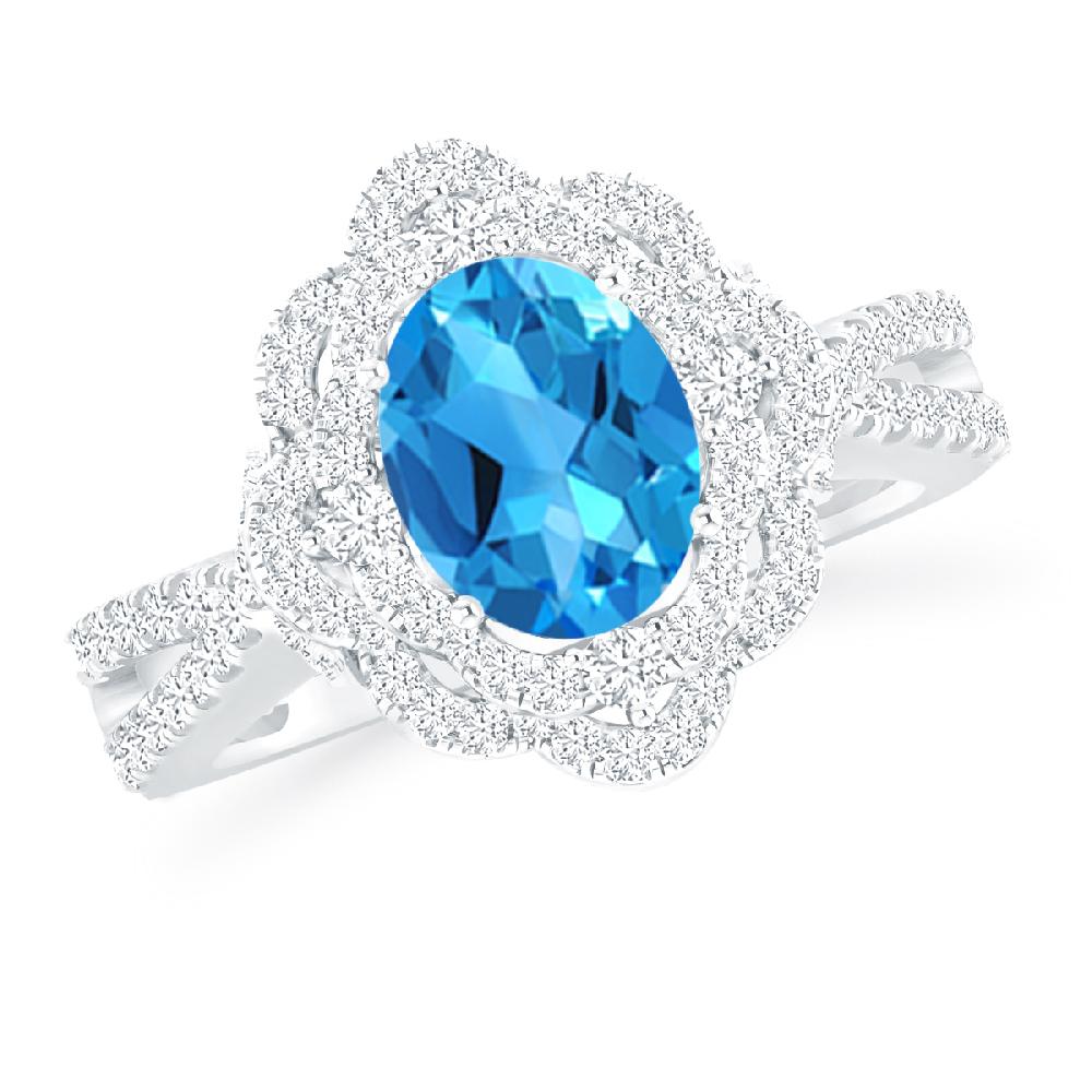 White Gold - Blue Topaz