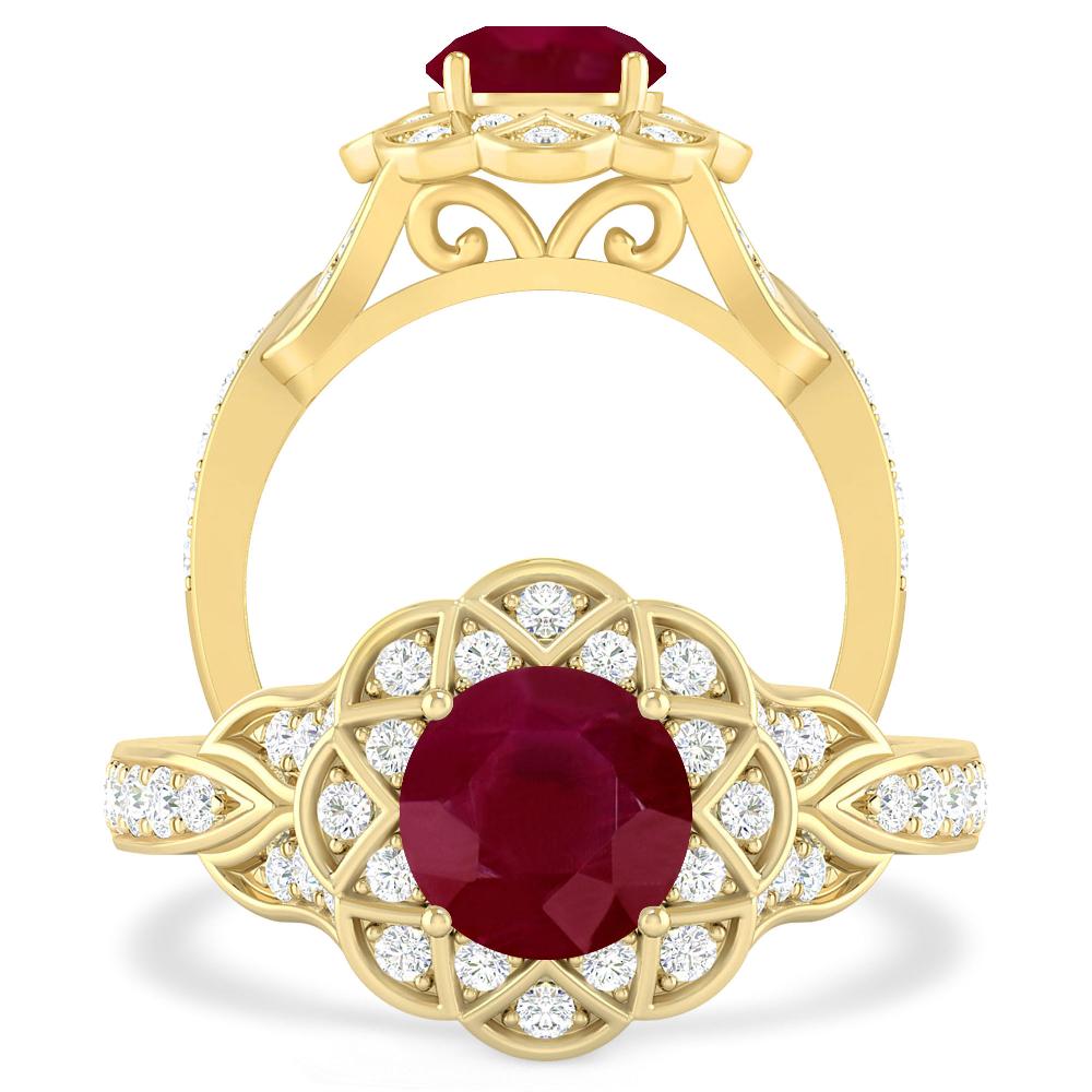 Yellow Gold - Ruby