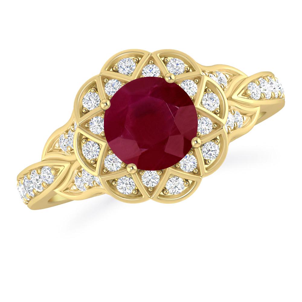 Yellow Gold - Ruby