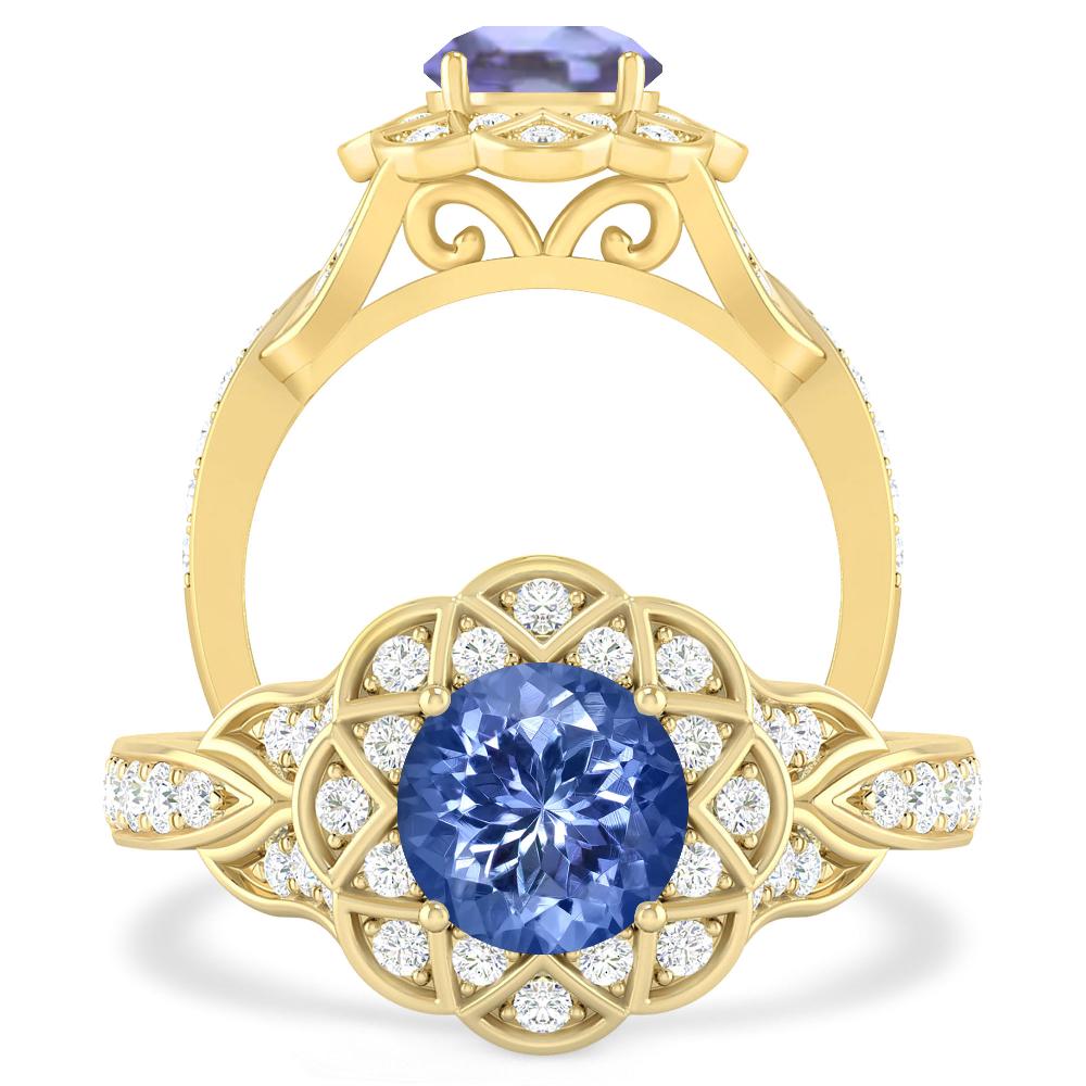 Yellow Gold - Tanzanite
