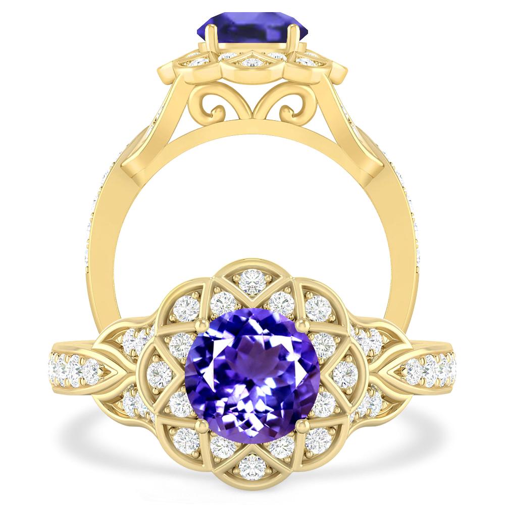 Yellow Gold - Tanzanite