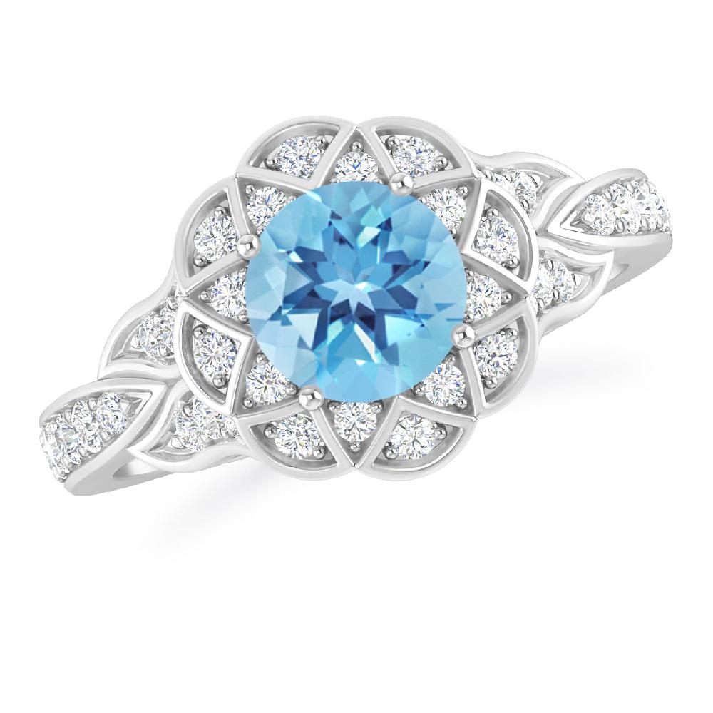 White Gold - Blue Topaz